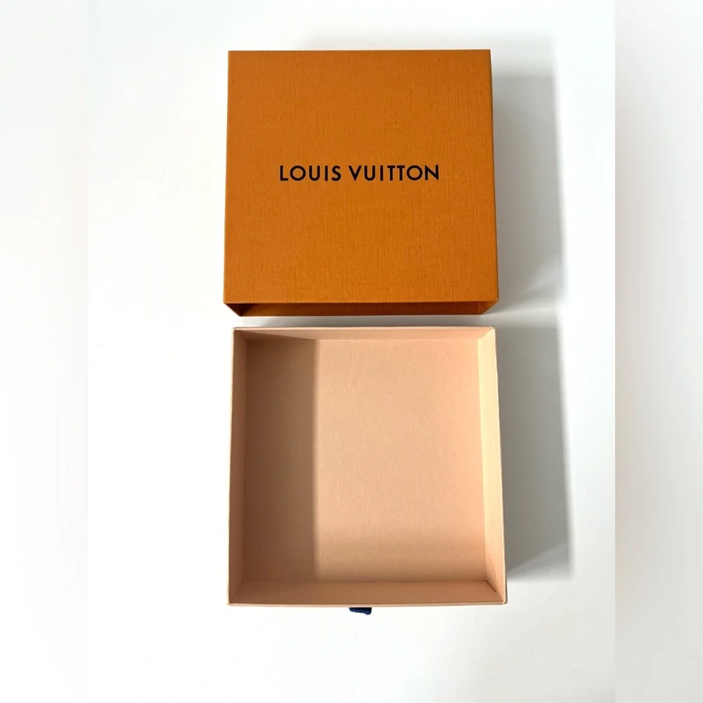 Louis Vuitton Signature Orange Sliding Gift Box, Size 6.75 x 6.75 x 1.75 in